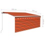 Toldo retráctil manual con persiana y LED naranja/marrón 3x2,5m by , Awnings - Ref: Foro24-3069265, Price: 294,62 €, Discount: %