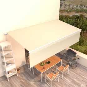 Toldo retráctil manual con persiana crema 6x3 m by , Awnings - Ref: Foro24-3069357, Price: 599,87 €, Discount: %