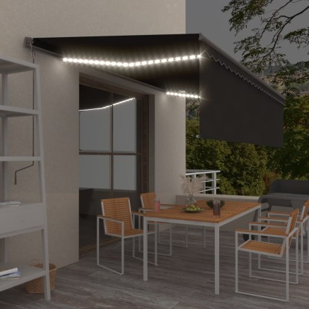 Toldo retráctil manual con persiana y luz LED antracita 5x3 m von , Markisen - Ref: Foro24-3069464, Preis: 404,39 €, Rabatt: %