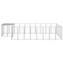 Perrera plateada 10,89 m² acero by , Dog kennels and fences - Ref: Foro24-3082210, Price: 400,03 €, Discount: %