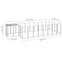 Perrera plateada 10,89 m² acero by , Dog kennels and fences - Ref: Foro24-3082210, Price: 400,03 €, Discount: %