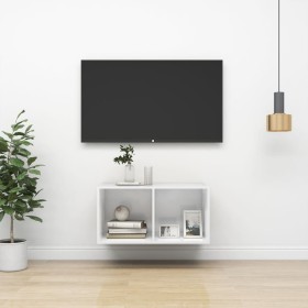 Mueble TV pared madera contrachapada blanco brillo 37x37x72 cm by , TV Furniture - Ref: Foro24-805477, Price: 42,42 €, Discou...