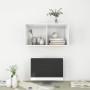 Mueble TV pared madera contrachapada blanco brillo 37x37x72 cm by , TV Furniture - Ref: Foro24-805477, Price: 42,42 €, Discou...