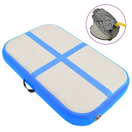 Esterilla inflable de gimnasia con bomba PVC azul 60x100x20 cm by , Pilates and yoga mats - Ref: Foro24-92656, Price: 93,62 €...