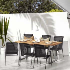 Sillas de jardín 6 unidades acero y textilene negro by , Garden chairs - Ref: Foro24-316819, Price: 124,76 €, Discount: %