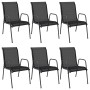 Sillas de jardín 6 unidades acero y textilene negro by , Garden chairs - Ref: Foro24-316819, Price: 124,76 €, Discount: %