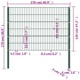 Panel de valla con postes hierro verde 1,7x1,2 m | Foro24.es | Tu tienda online para hogar, jardín y más Foro24.es