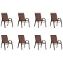 Juego de comedor para jardín 9 piezas marrón y negro
