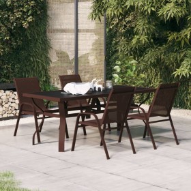Juego de comedor de jardín 5 piezas con cojines