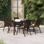 Juego de comedor de jardín 5 piezas con cojines marrón y negro | Foro24.es | Tu tienda online para hogar, jardín y más Foro24.es