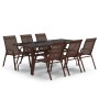 Juego de comedor de jardín 7 piezas marrón y negro | Foro24.es | Tu tienda online para hogar, jardín y más Foro24.es