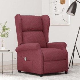 Sillón orejero reclinable eléctrico de tela rojo