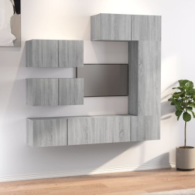 Set de muebles para TV 6 pzas madera contrachapada gris Sonoma by , TV Furniture - Ref: Foro24-3114556, Price: 198,90 €, Disc...