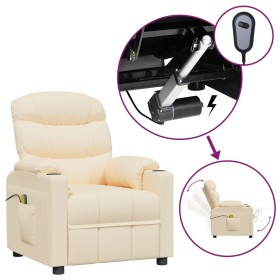 Sillón de masaje eléctrico tela color crema