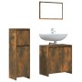 Set de muebles baño 3 pzas madera contrachapada roble ahumado | Foro24.es | Tu tienda online para hogar, jardín y más Foro24.es