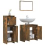 Set de muebles baño 3 pzas madera contrachapada roble ahumado | Foro24.es | Tu tienda online para hogar, jardín y más Foro24.es