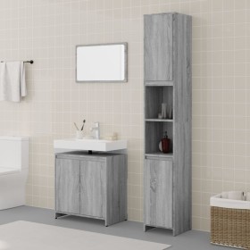 Set de muebles de baño 3 pzas madera