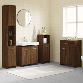 Set de muebles baño 4 pzas madera contrachapada roble marrón von , Badezimmermöbel - Ref: Foro24-3154411, Preis: 210,48 €, Ra...