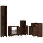 Set de muebles baño 4 pzas madera contrachapada roble marrón