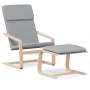 Sillón de relax con taburete tela gris claro de , Sillones - Ref: Foro24-3154413, Precio: 116,89 €