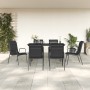 Juego de comedor para jardín 7 piezas acero y textilene negro de , Conjuntos de jardín - Ref: Foro24-3200705, Precio: 281,89 ...