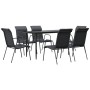 Juego de comedor para jardín 7 piezas acero y textilene negro de , Conjuntos de jardín - Ref: Foro24-3200705, Precio: 281,89 ...