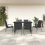 Juego de comedor para jardín 7 piezas acero y textilene negro von , Gartensets - Ref: Foro24-3200713, Preis: 289,11 €, Rabatt: %