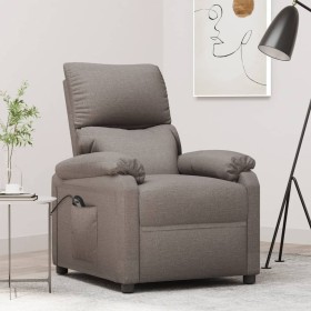 Sillón reclinable eléctrico tela gris taupé