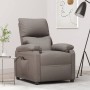 Sillón reclinable eléctrico tela gris taupé