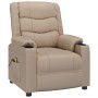 Sillón reclinable de cuero sintético color capuchino