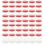 Tarros de mermelada de vidrio con tapa roja 48 unidades 230 ml | Foro24.es | Tu tienda online para hogar, jardín y más Foro24.es