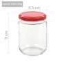 Tarros de mermelada de vidrio con tapa roja 48 unidades 230 ml | Foro24.es | Tu tienda online para hogar, jardín y más Foro24.es