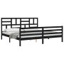 Bettgestell mit schwarzem Massivholzkopfteil 200x200 cm von vidaXL, Betten und Lattenroste - Ref: Foro24-3194920, Preis: 170,...