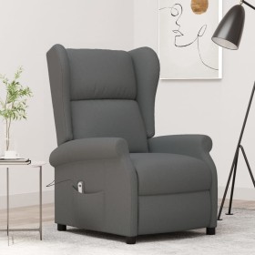 Sillón orejero reclinable eléctrico de tela gris