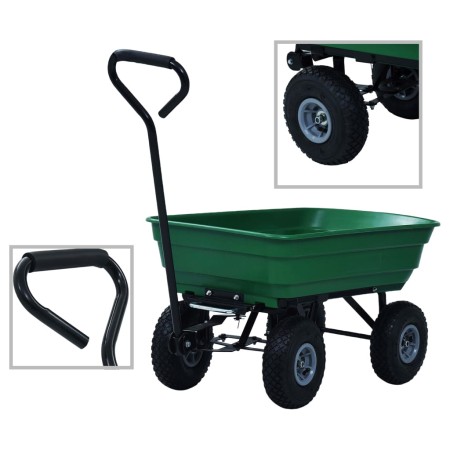 Carrito de mano basculante para jardín 300 kg 75 L verde by , Cargo forklifts - Ref: Foro24-145507, Price: 134,50 €, Discount: %