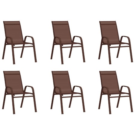 Sillas de jardín apilables 6 unidades textilene marrón | Foro24.es | Tu tienda online para hogar, jardín y más Foro24.es