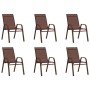 Sillas de jardín apilables 6 unidades textilene marrón | Foro24.es | Tu tienda online para hogar, jardín y más Foro24.es