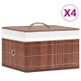 Cajas de almacenamiento de bambú 4 unidades marrón de , Cestas para almacenaje - Ref: Foro24-320768, Precio: 46,67 €, Descuen...