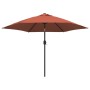 Sombrilla de jardín con luces LED palo acero terracota 300cm von , Sonnenschirme - Ref: Foro24-313757, Preis: 96,99 €, Rabatt: %