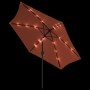 Sombrilla de jardín con luces LED palo acero terracota 300cm von , Sonnenschirme - Ref: Foro24-313757, Preis: 96,99 €, Rabatt: %