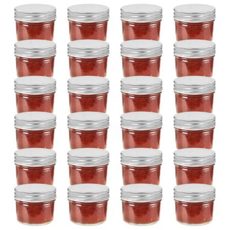 Tarros de mermelada de vidrio tapa plateada 24 uds 110 ml | Foro24.es | Tu tienda online para hogar, jardín y más Foro24.es
