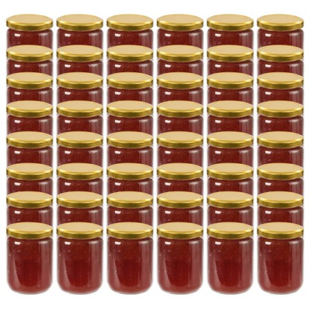 Tarros de mermelada de vidrio con tapa dorada 48 uds 230 ml | Foro24.es | Tu tienda online para hogar, jardín y más Foro24.es