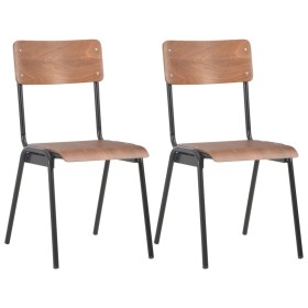 Sillas de comedor 2 uds madera contrachapada y acero marrón von , Essstühle - Ref: Foro24-280084, Preis: 169,05 €, Rabatt: %