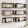 Estantes cúbicos de pared 6 uds madera roble ahumado 60x15x23cm | Foro24.es | Tu tienda online para hogar, jardín y más Foro24.es