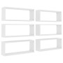 Estantes cubo de pared 6 uds contrachapada blanco 60x15x23 cm by , Shelves and shelves - Ref: Foro24-807135, Price: 64,67 €, ...