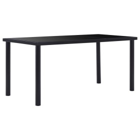 Mesa de comedor de vidrio templado negro 160x80x75 cm de , Mesas de cocina y de comedor - Ref: Foro24-281854, Precio: 180,42 ...