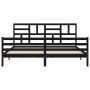 Bed frame with black solid wood headboard 200x200 cm by vidaXL, Beds and slatted bases - Ref: Foro24-3194920, Price: 170,50 €...