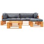 Muebles de palets de jardín con cojines grises 4 piezas madera by , Garden sets - Ref: Foro24-277459, Price: 403,57 €, Discou...