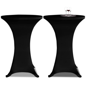 2 Manteles negros ajustados para mesa de pie - 70