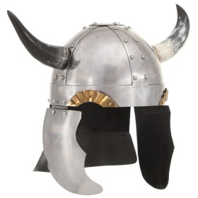 Casco vikingo fantasía LARP acero plateado de , Armas coleccionables - Ref: Foro24-286205, Precio: 75,10 €, Descuento: %